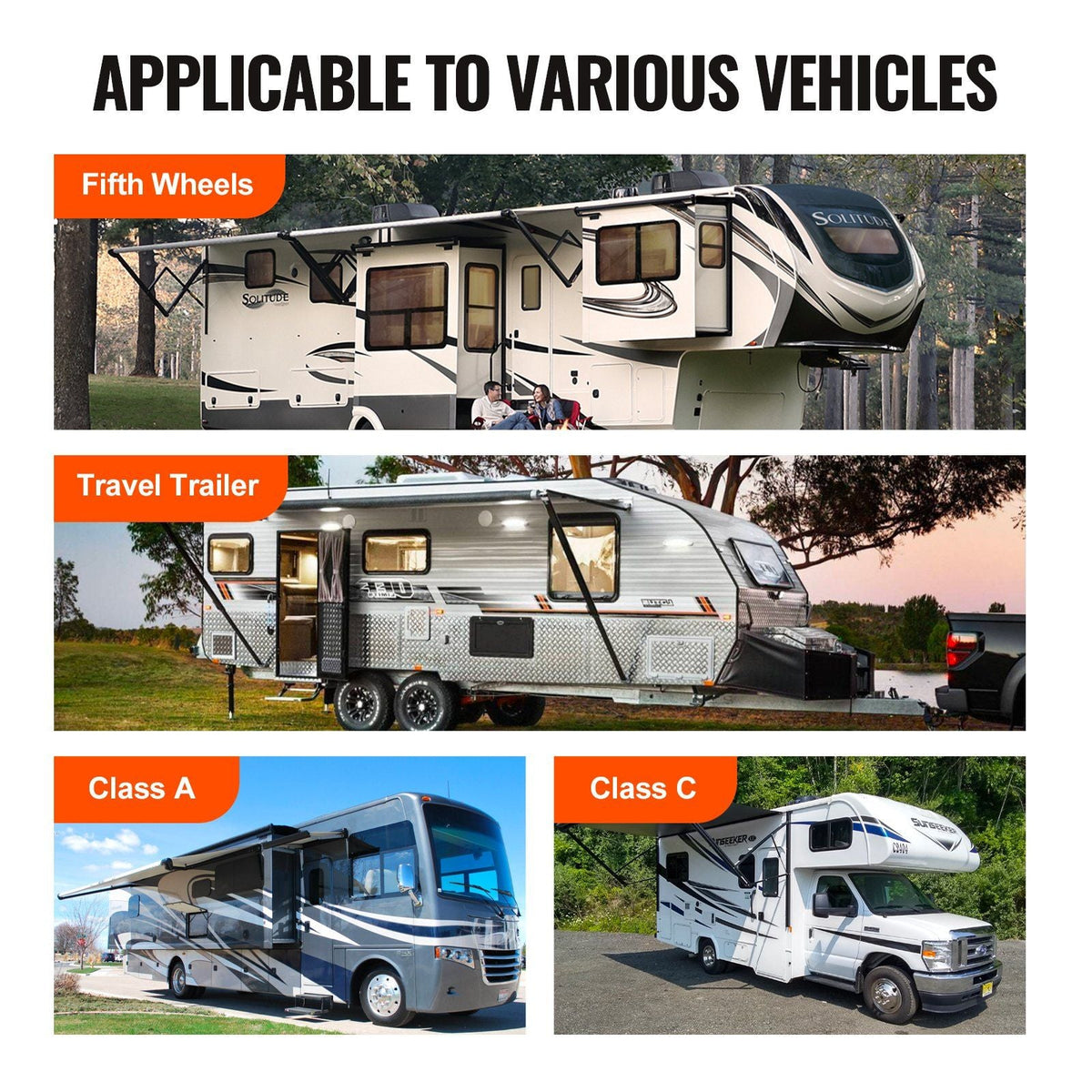 RV Leveling Pads, 9 Inch Round Landing Feet, Permanent Attached Jack Stabilizers, Rubber Jack Pads, 5000 lbs Capacity per RV Jack Pad, 5th Wheels, Travel Trailers, Class A/C Motorhomes (4-Pack)