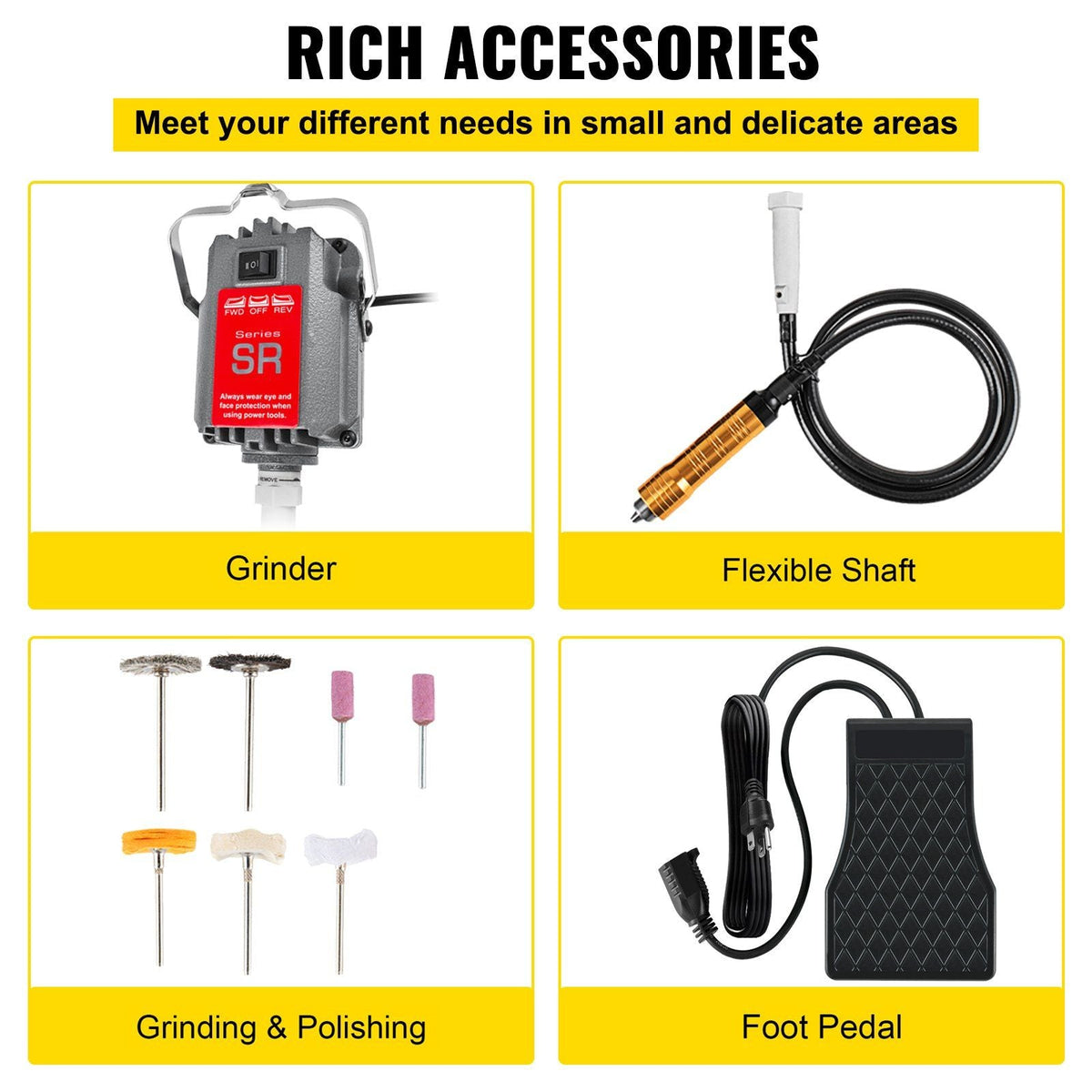 S-R Hanging Flex Shaft Grinder 230W Rotary Tool with Stepless Speed Foot Pedal Rotary Carver 0-180000rmp for Carving, Buffing,Drilling,Polishing (6mm flexshaft)