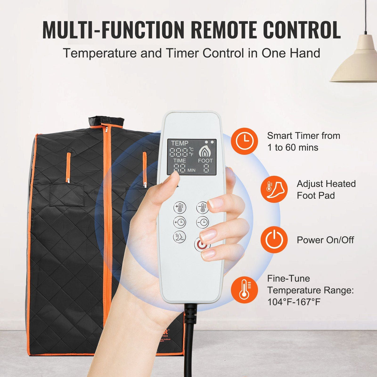 Sauna Blanket for Detoxification, 1050W Portable Far Infrared Sauna Tent for Home, 104 - 167°F , 1-60 Minutes Timer , Personal Sauna Box for Home Spa Indoor Black 27.56 x 31.5 x 38.58 inch