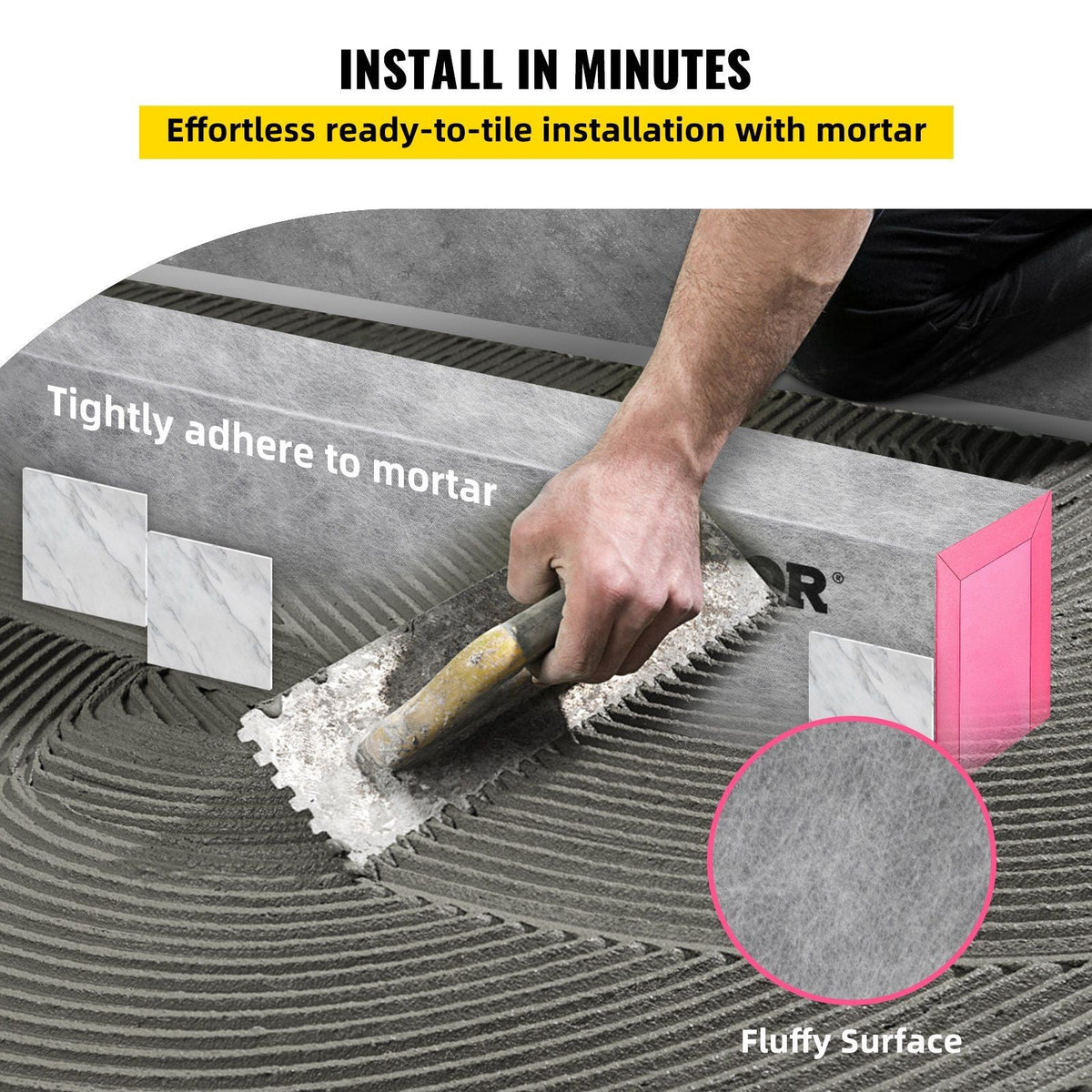 Shower Curb, 38'' x 4'' x 6'', Cuttable Waterproof XPS Foam Curb, Covering with PE Waterproof Membrane, Ready-to-tile with Thin-set Mortar, Perfect for Bathroom Decoration