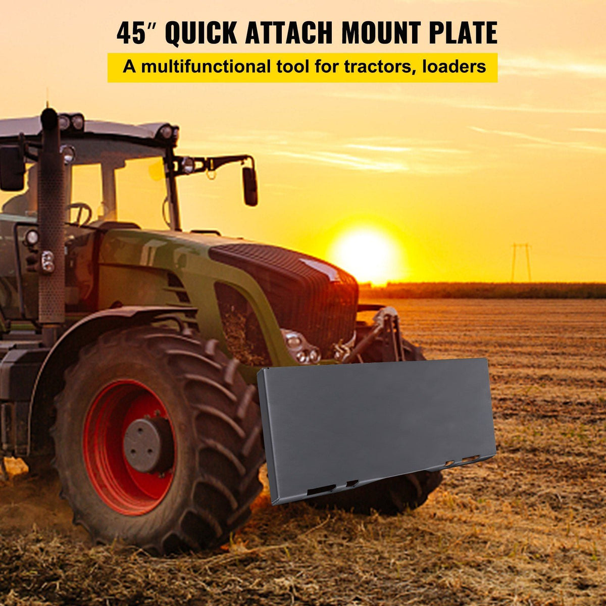 Skid Steer Mount Plate Thick Skid Steer Attachment Plate Steel Quick Attachment Loader Plate with 3 Additional Welding Rods Easy to Weld or Bolt to Different Accessories (1/4")