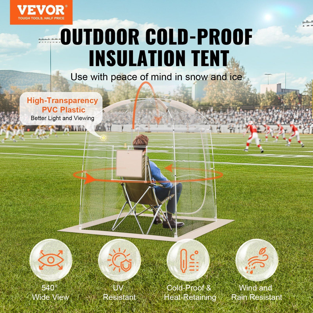 Sports Tent Instant Tent Shelter Weather Proof 1 Person Clear Bubble Tent