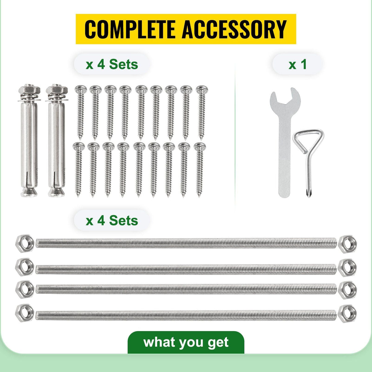 Standoff Post Base 8 x 8"(Inner Size:7.8 x 7.48") 4 PCS Stainless Steel Adjustable Post Base Adjustable Post Anchor with Fiber Drawing Surface and Full Set of Accessories for Rough Size Lumber