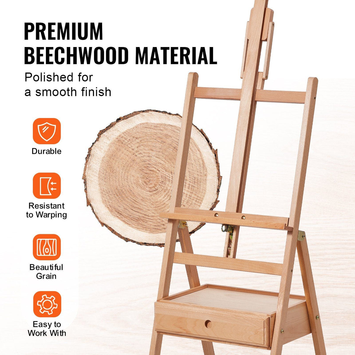 Studio H-Frame Easel Holds Canvas Art up to 36" Beechwood Artists Easel