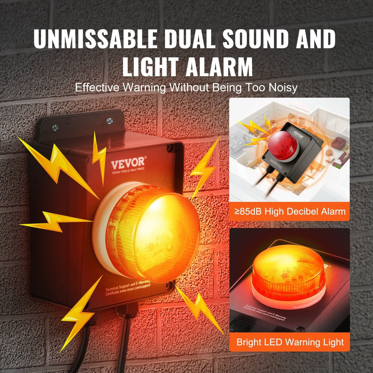 Sump Pump Alarm With 16.4ft Level Float Switch Loud Alarm LED Indicator