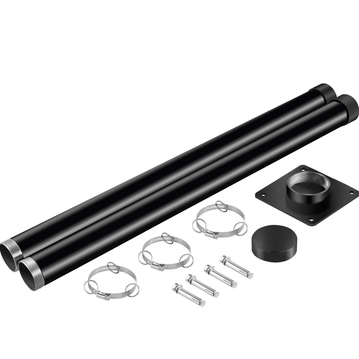 Sun Shade Post, 85" Shade Sail Post, 3" Diameter Sail Pole, Steel Structure Sail Shade Post, Powder Coated Extendable Sun Shade Pole Suitable for Lawn, Garden, Wooden Deck, Backyard, Playground
