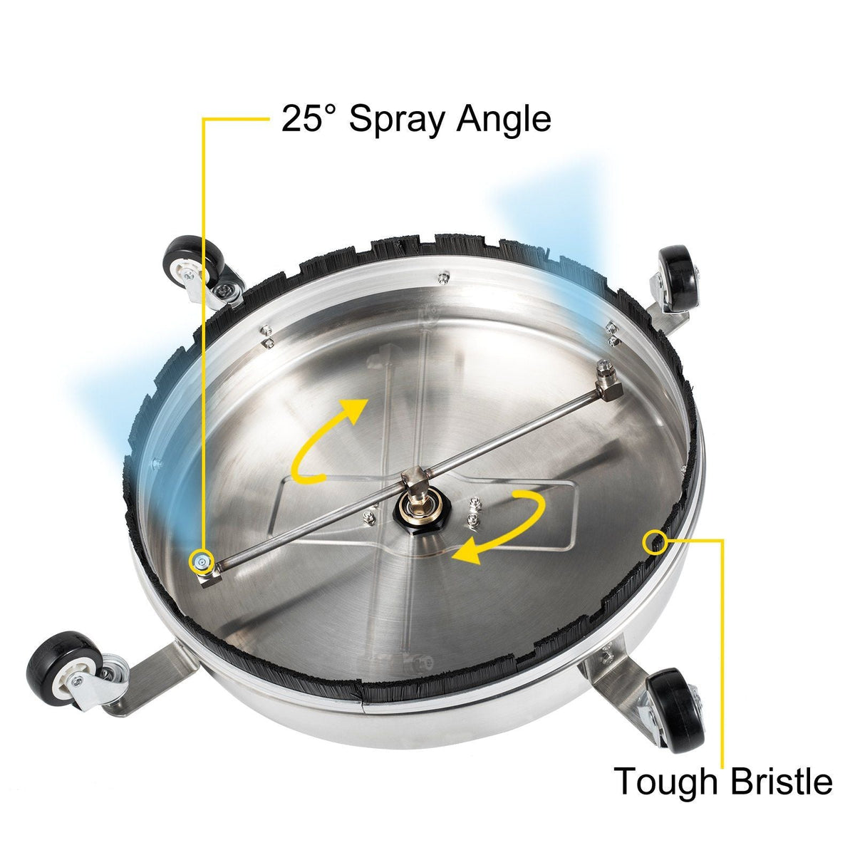 Surface Cleaner, 4000 psi Pressure Surface Cleaner, 18" Pressure Washer Surface Cleaner 1/4" QC Pressure Washing Surface Cleaner Stainless Steel Pressure Cleaner for Decks with Twin Rotary Arm