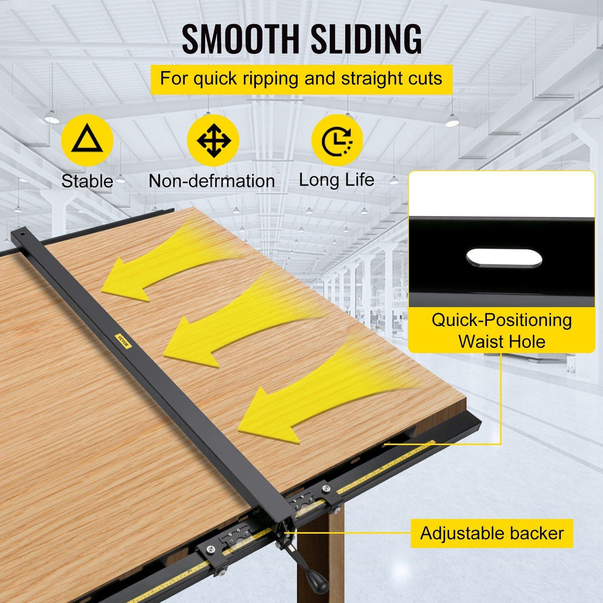 Table Saw Fence System, 57"×57" Classic Table Saw Fence Rail, Metric/Imperial Scale, Adjustable Hole Saw Fence System, w/Front Guide Bar Table Saw Fence, Tablesaw Fence Slide for Easy Gliding