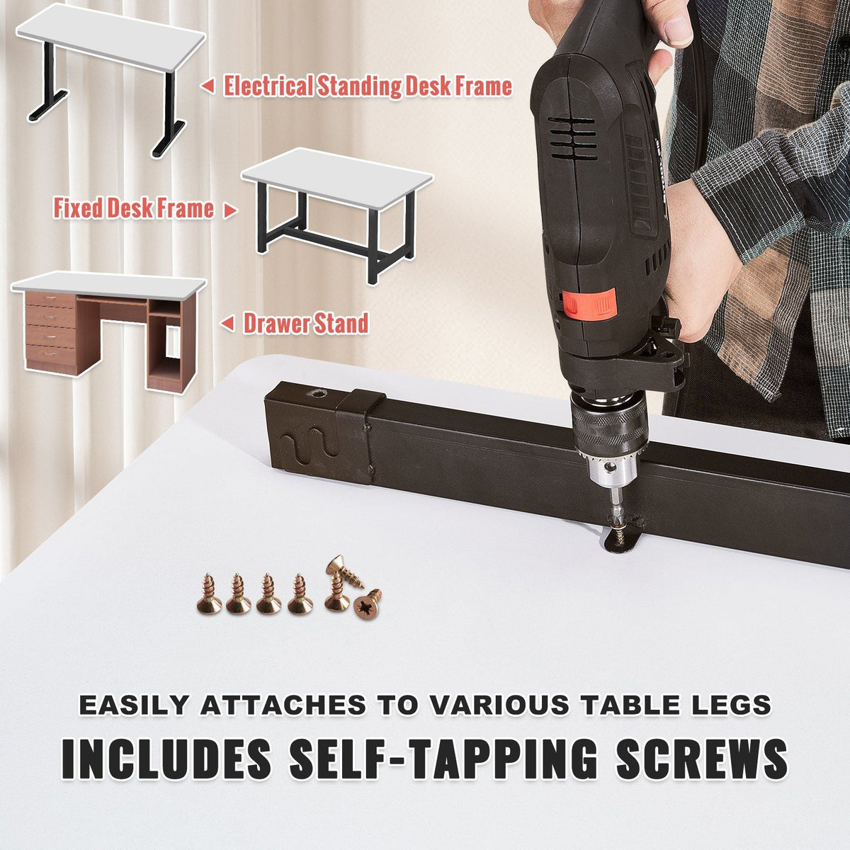 Table Top, 47.2" x 29.5" x 1", 220.5 lbs Load Capacity, Universal One-Piece Particle Board Desktop for Height Adjustable Electric Standing Desk Frame, Rectangular Countertop for Home and Office