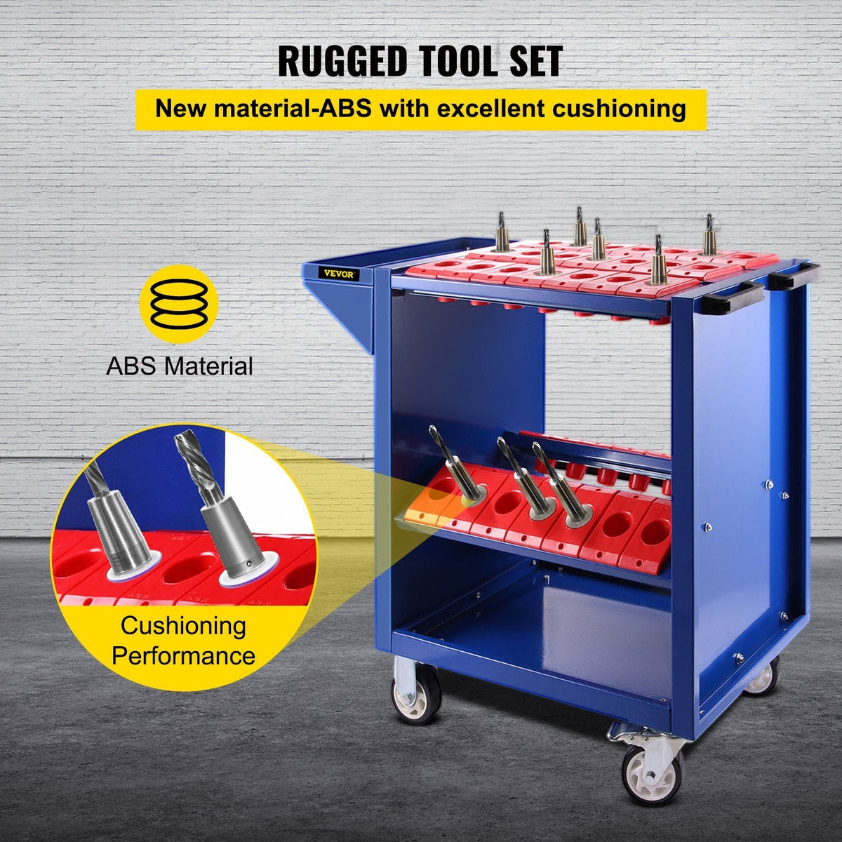 Tool Cart 40 Taper Tool Holder CNC Tool Cart 35 Capacity CAT40 BT40 Service Carts with Wheels Heavy Duty (BT40 35 Capacity)