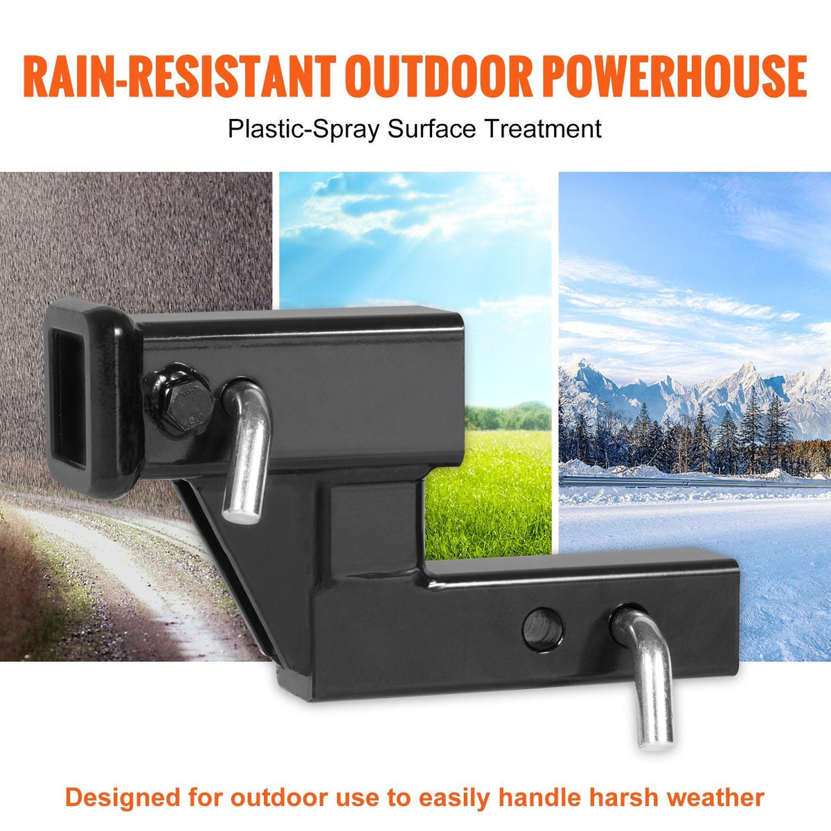 Trailer Hitch Riser, for 2" Receiver with 4" Rise/Drop, Trailer Receiver Hitch Extender Extension Adapter, 5-1/4" and 6-3/4" Extension Length, 4000 lbs Towing Capacity, Hitch Pin Included, Black