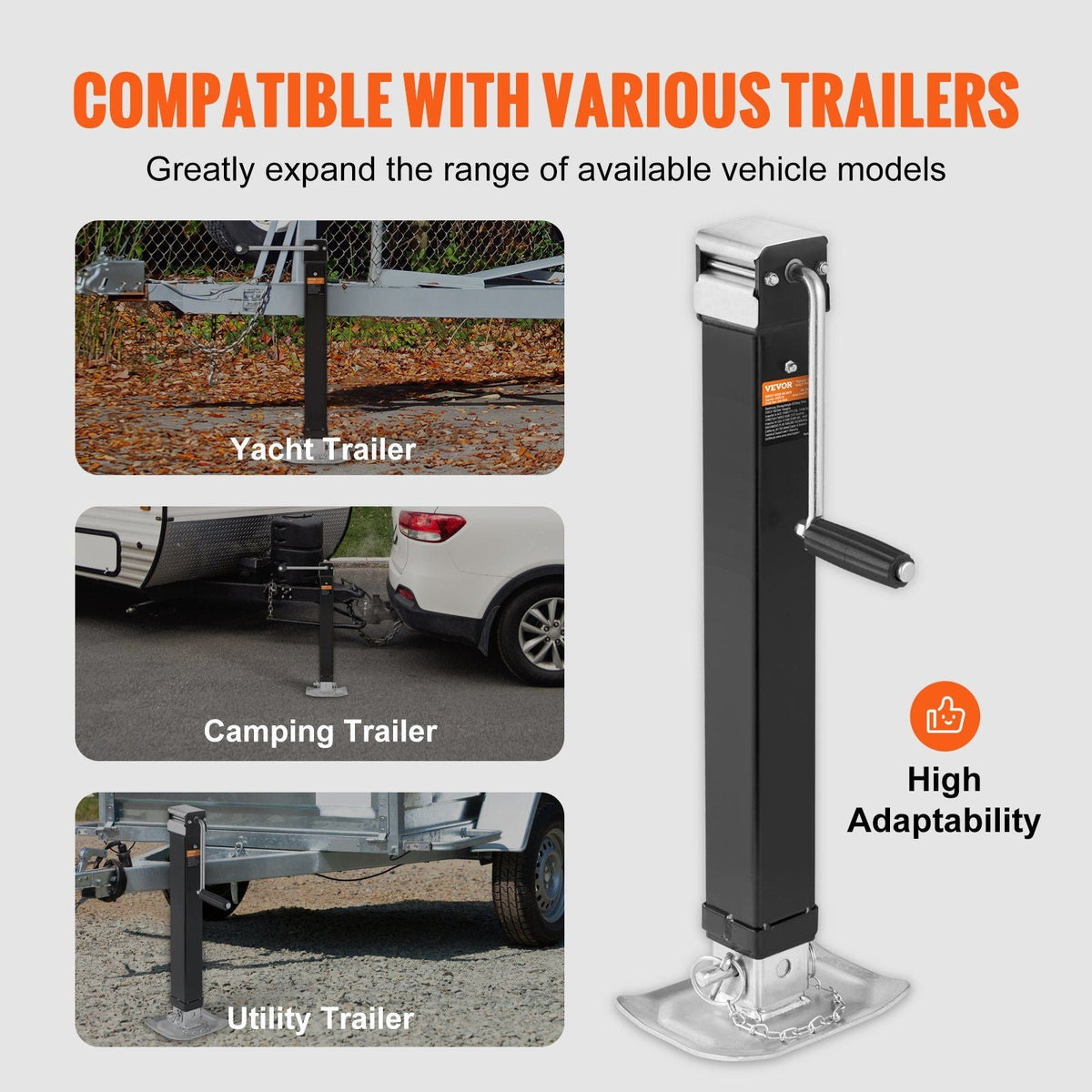 Trailer Jack, Trailer Tongue Jack Welding-on 8000 lb Weight Capacity, Trailer Jack Stand with Handle for lifting RV Trailer, Horse Trailer, Utility Trailer, Yacht Trailer
