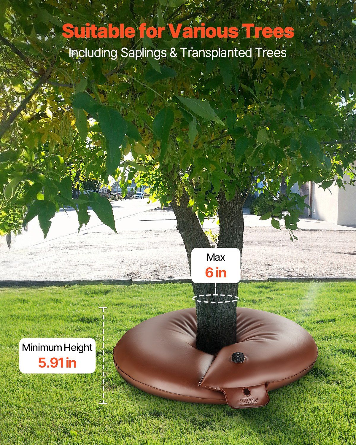 Tree Watering Bags Slow Release, 4 Pack 16 Gallons Tree Watering Ring, Reusable Refillable Tree Irrigation Ring Water Bags, Heavy Duty Watering System for Shrub Tree Root Drip Irrigation
