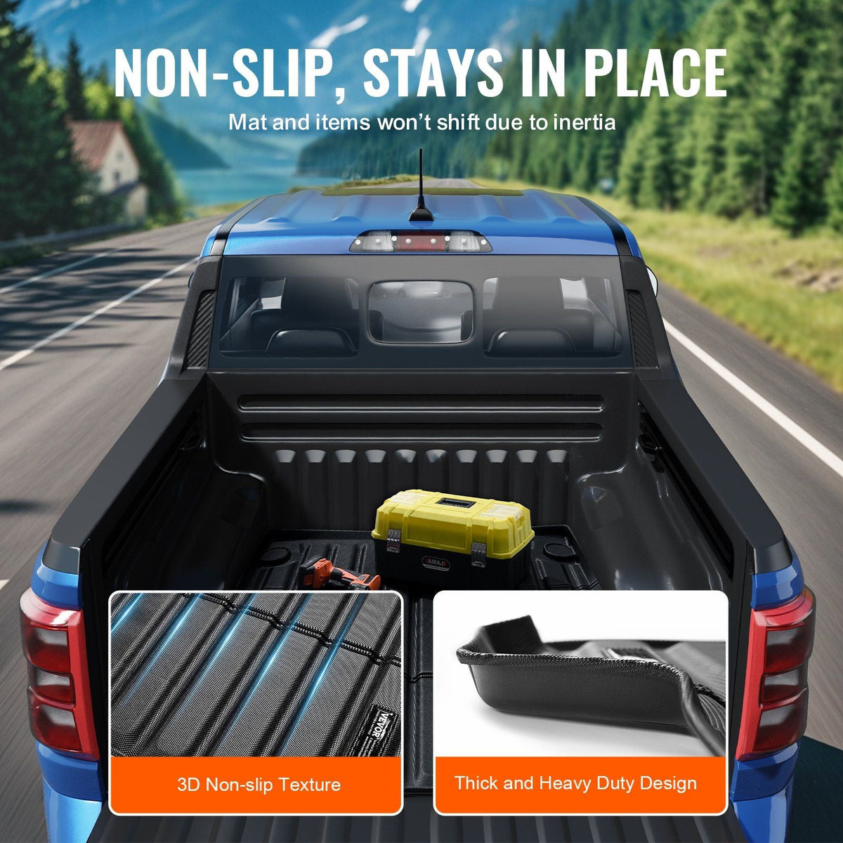 Truck Bed Mat Fit 2022-2024 Ford Maverick TPE Truck Bed Liner Accessories