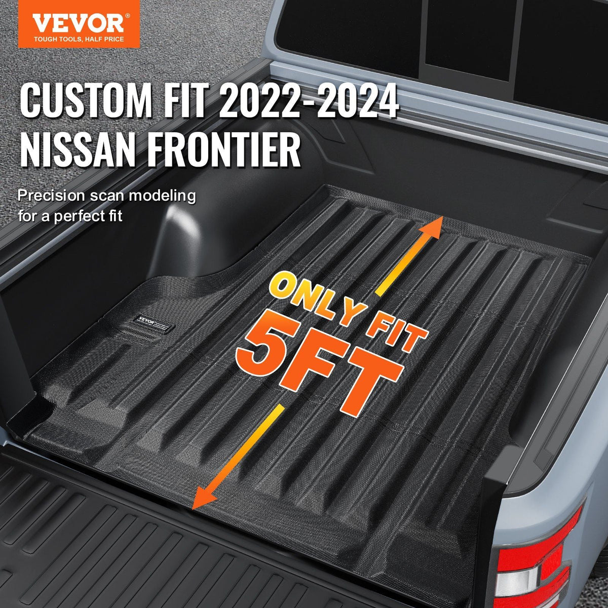 Truck Bed Mat Fit 2022-2024 Nissan Frontier TPE Truck Bed Liner Accessory