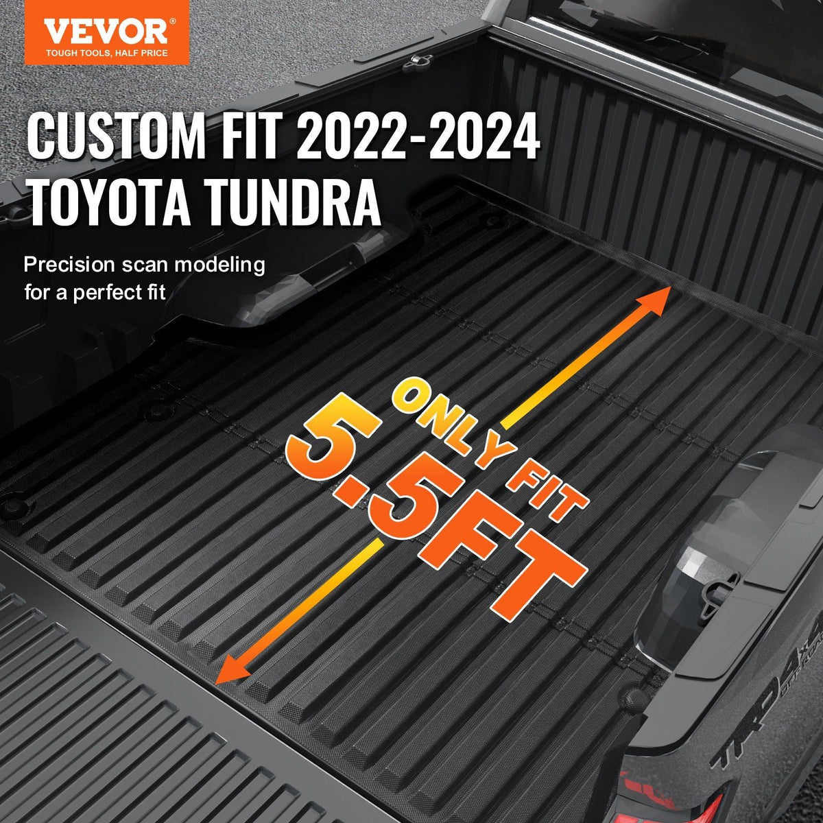 Truck Bed Mat Fit 2022-2024 Toyota Tundra TPE Truck Bed Liner Accessories