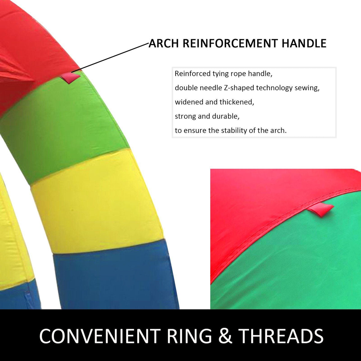Twin Arches, 26ft X 13ft Inflatable Rainbow Arch, with 370W Blower, for Advertising Birthday Party Decoration Arch