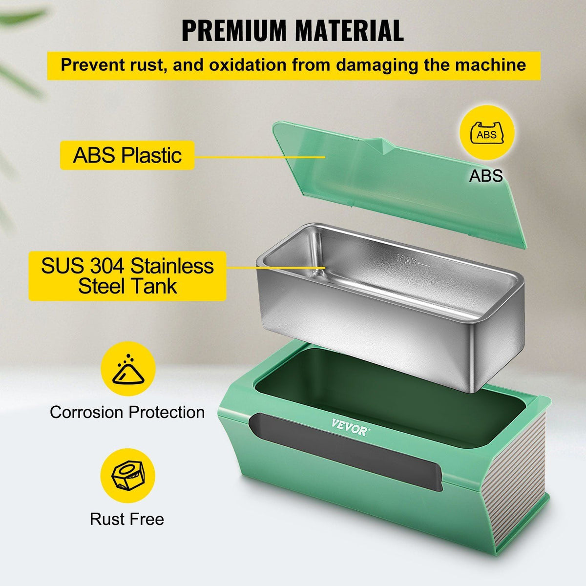 Ultrasonic Jewelry Cleaner, 45 kHz 500ML, Professional Ultra Sonic Cleaner w/Touch Control, Digital Timer, Cleaning Basket, Stainless Steel Ultrasound Cleaning Machine for Watches Glasses Green