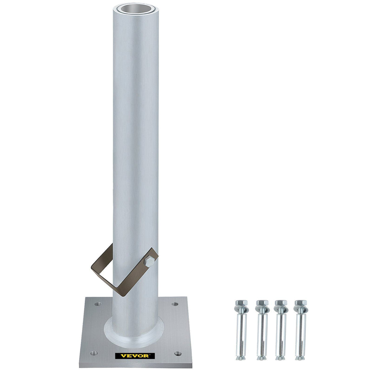 Umbrella Base, 2 in 1 Heavy Duty Umbrella Stand, Aluminum Umbrella's Holder Stand with 6" x 6" Base, Patio Umbrella Stand with 18.5" Height Pipes for 1.5"-2" Sunshade on Deck, Cement and Land