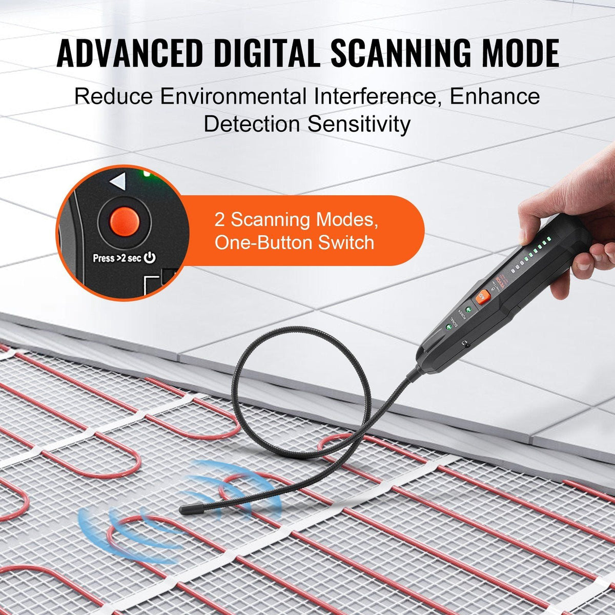 Underground Cable Locator, 6.5 FT Max. Detection Depth, Wire Tracer Break Detector Finder with Earphone, 3280 FT Max.Detection Length Cable Tester for Pet Fence Buried Sprinkler Valve Irrigation