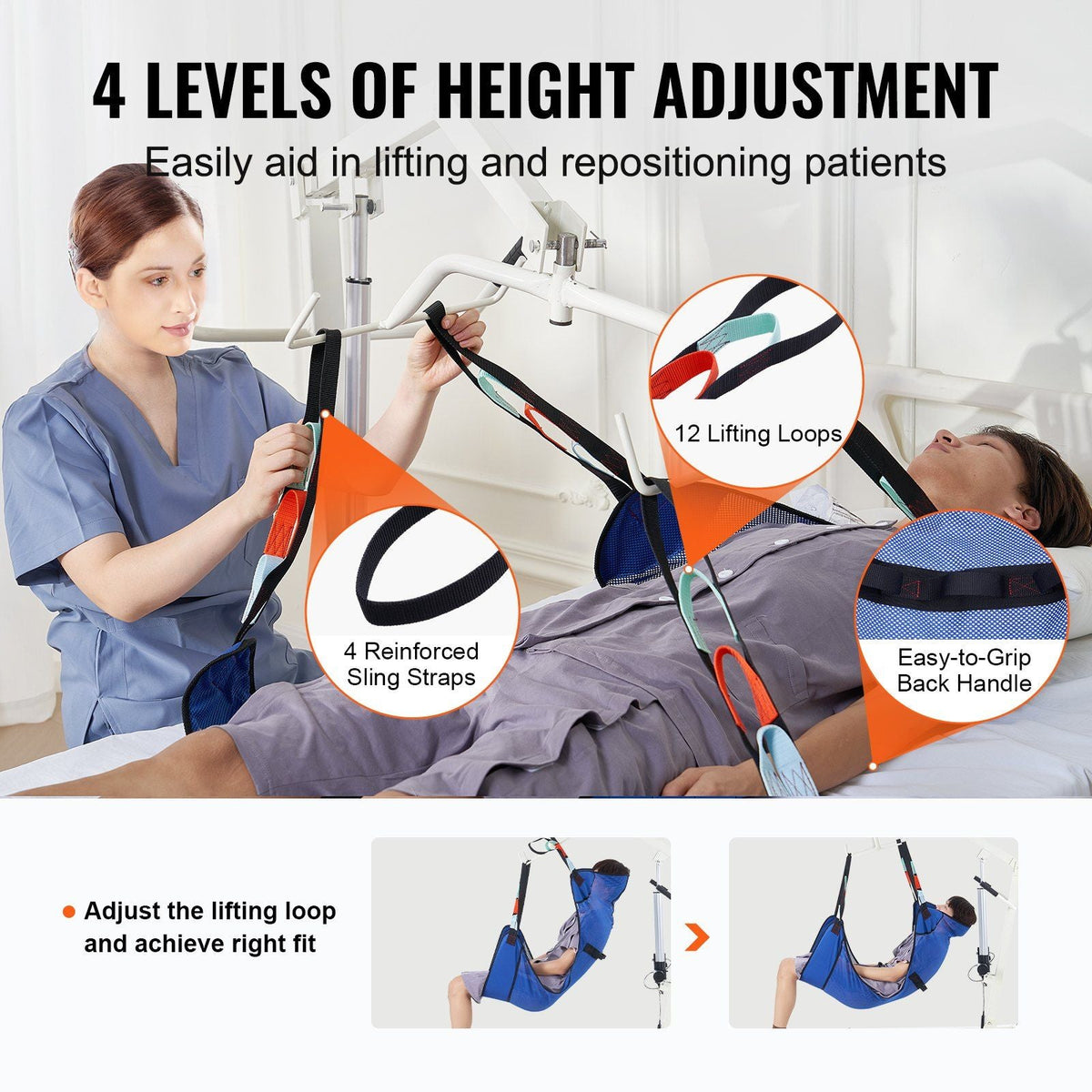 Universal Full Body Patient Lift Sling Patient Lift Medical Aid Sling 400LBS