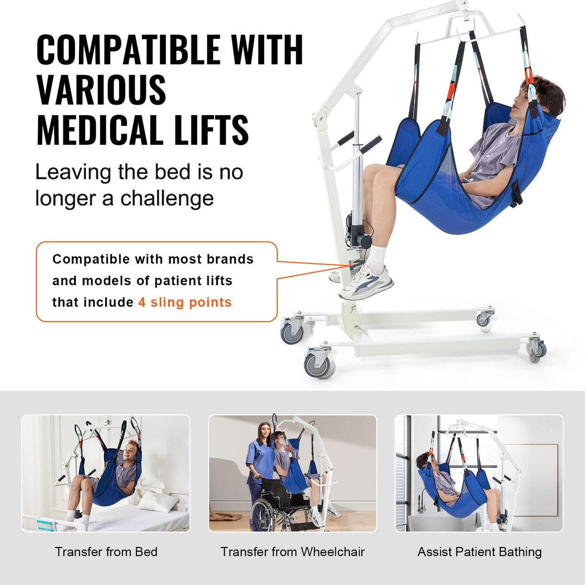 Universal Full Body Patient Lift Sling Patient Lift Medical Aid Sling 400LBS