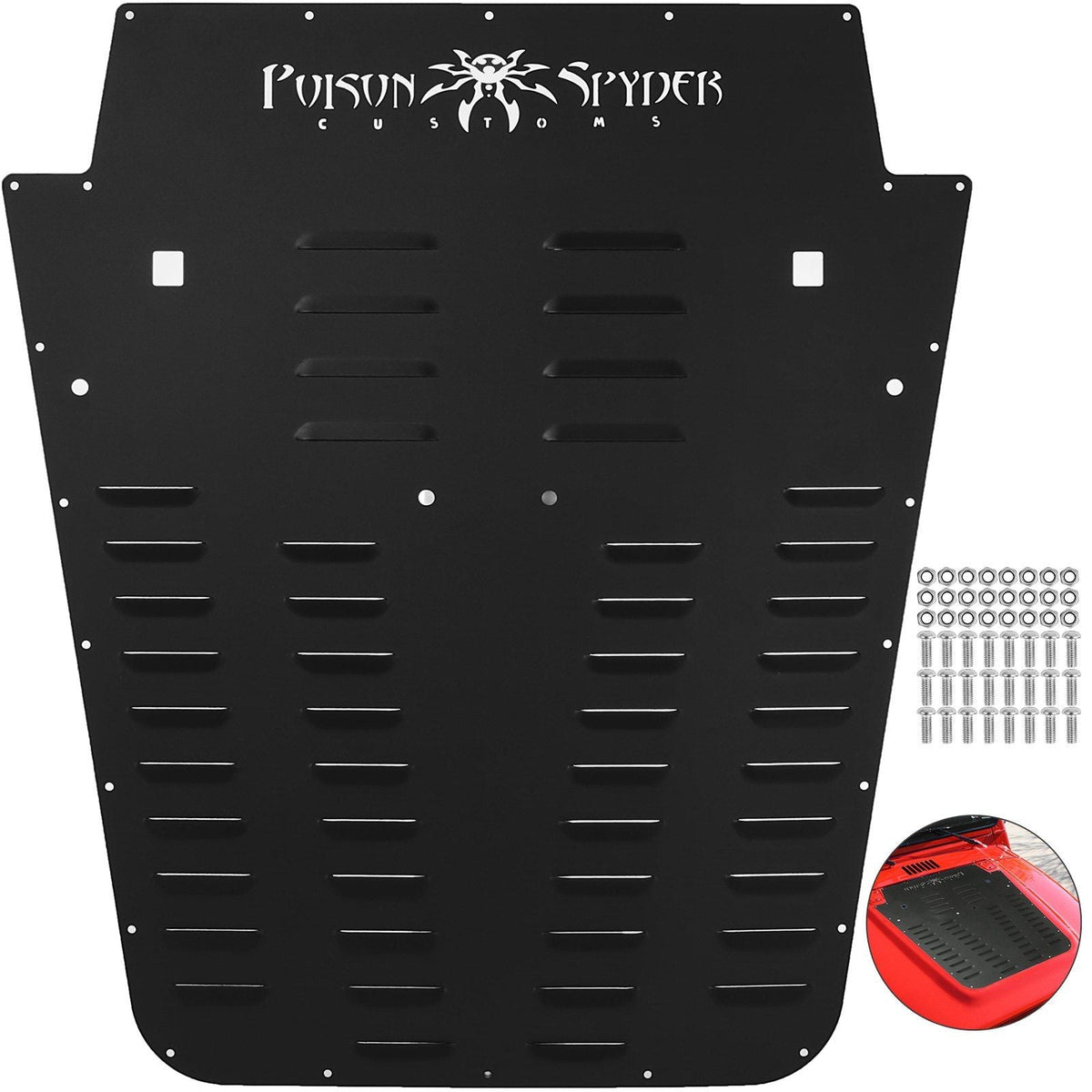 Vented Hood Louver Black Powdercoat for 2013-2017 Jeep Wrangler JK