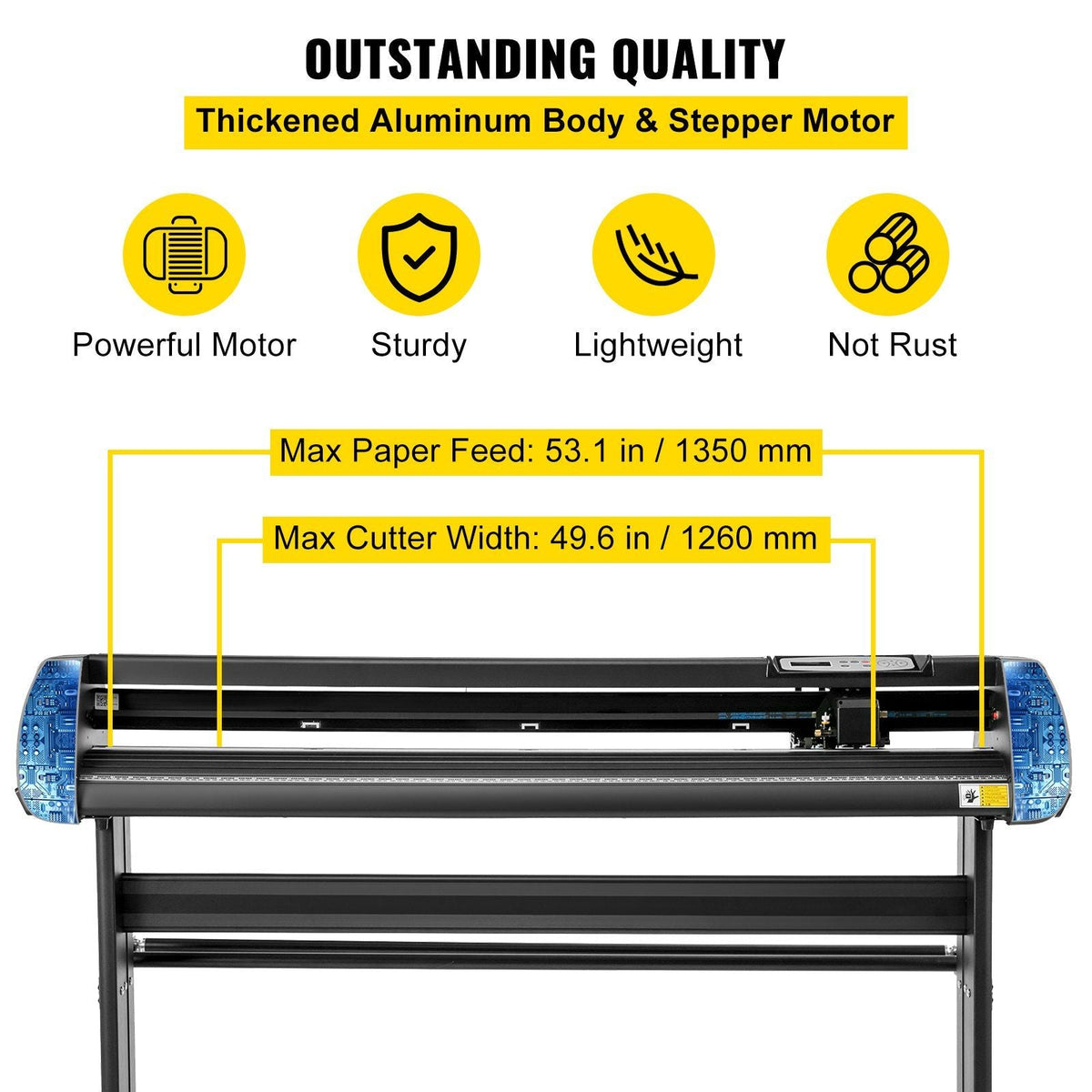 Vinyl Cutter 53Inch Vinyl Cutter Machine Manual Vinyl Printer Plotter Cutter with Floor Stand Vinyl Plotter Adjustable Force Speed for Sign Making