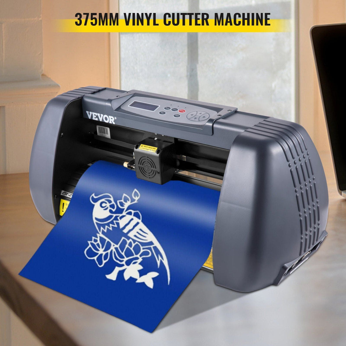 Vinyl Cutter Machine, 375mm Vinyl Printer, Maximum Paper Feed 14 inch Plotter Printer with Adjustable Force and Speed Vinyl Cutting Machine for Sign Making Vinyl Plotter Cutter Machine