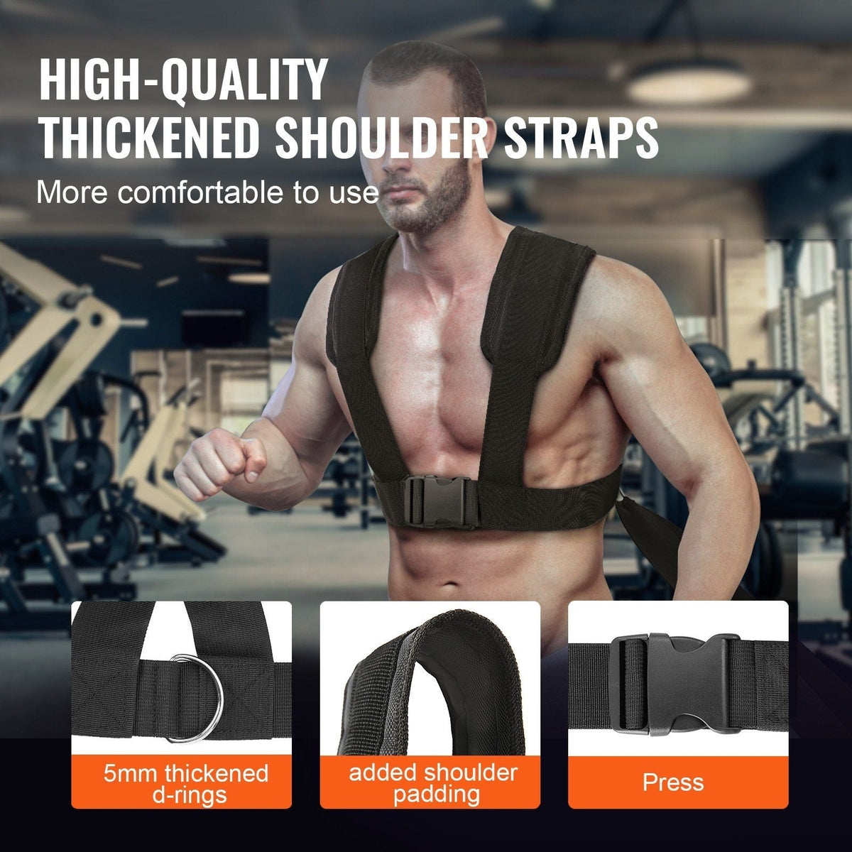 Weight Training Sled, Pull Push Power Sled with Handle, Fitness Strength Resistance Training, Steel Workout Equipment for Athletic Exercise & Speed Improvement, Fit for 1" & 2" Weight Plate