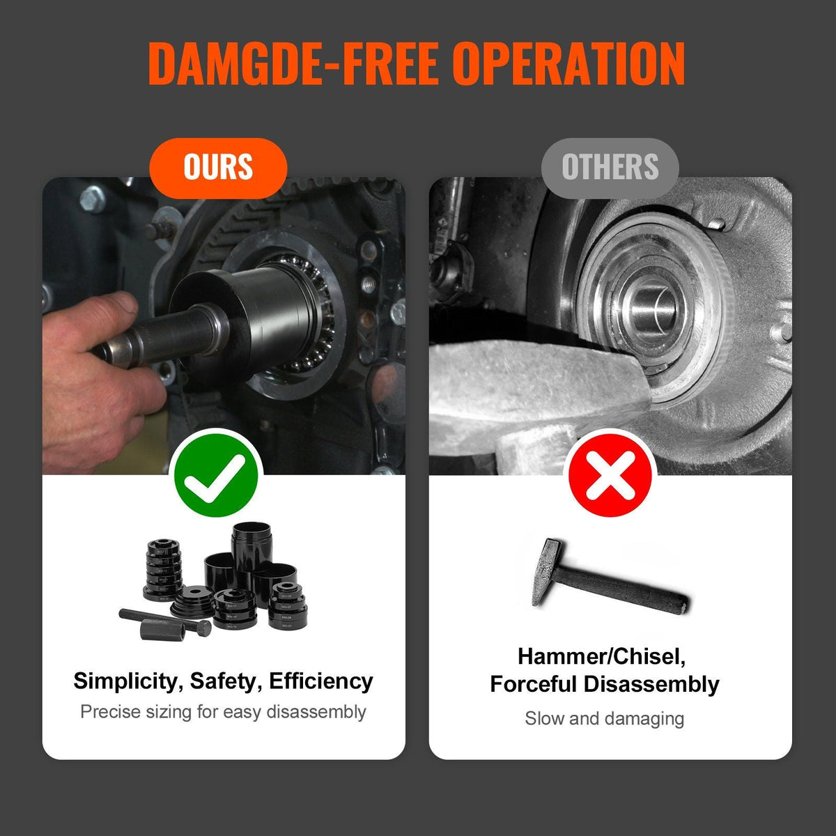 Wheel Bearing Press Kit, 23 pcs FWD Bearing Puller Tools, for Front Wheel Drive Bearing Removal and Installation, Wheel Bearing Tool with Sliding Screws, Bushings, Sleeve Plates, Storage Case