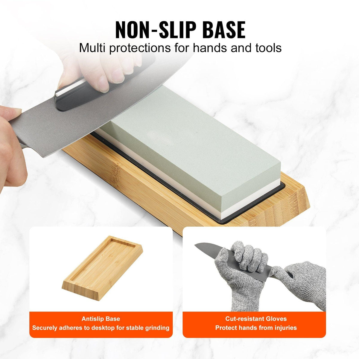 Whetstone Knife Sharpening Kit, 2 Dual-Sided Grit Whetstones 400/1000 3000/8000, 10PCS Knife Sharpener Kit with 3 Non-Slip Bases, Flattening Stone, Angle & Honing Guide for All Knives, Scissors