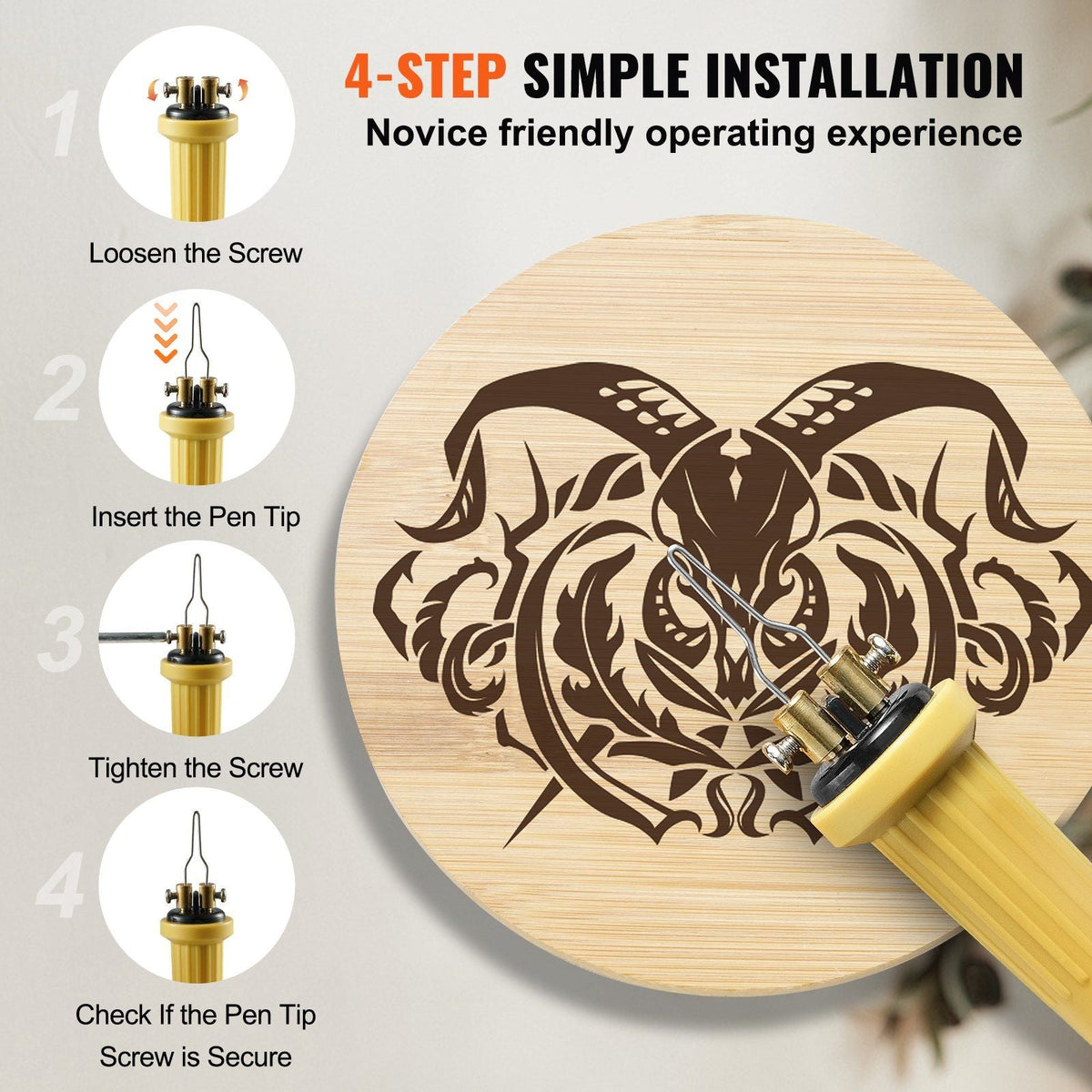 Wood Burning Kit, 200-700°C Adjustable Temperature with Display, Wood Burner with 1 Pyrography Pen, 1 Pen Holder, 23 Wire Nibs, 4 Wood Chip, 1 Tweezers, 1 Screwdriver, 1 Craft Knife,1 Sponge