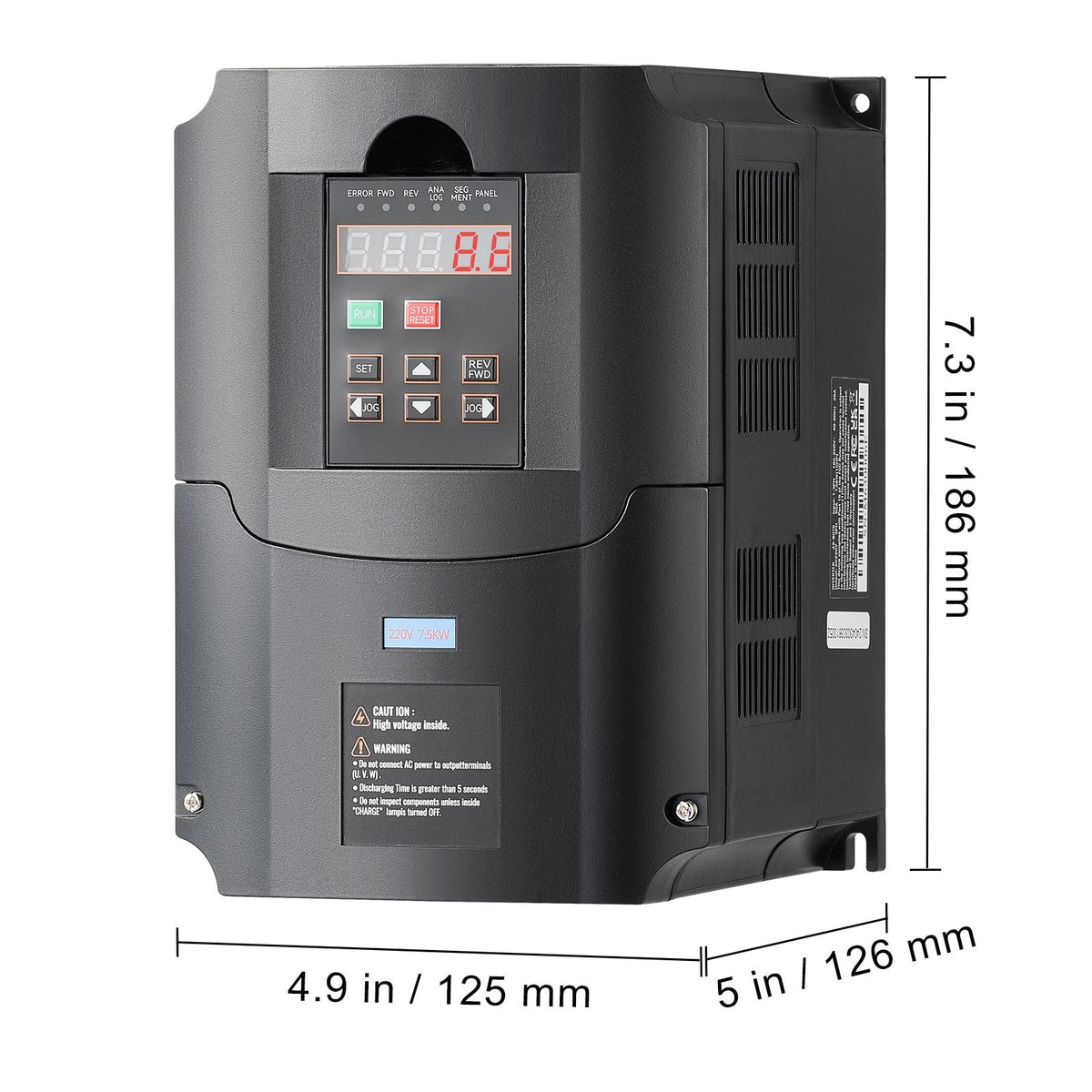 VFD 10HP, 7.5KW, 35A, 1 or 3 Phase 220V Input to 3 Phase 220V Output Variable Frequency Drive, 40-60Hz Input, 0-400Hz Output VFD for Spindle Motor CNC Speed Control