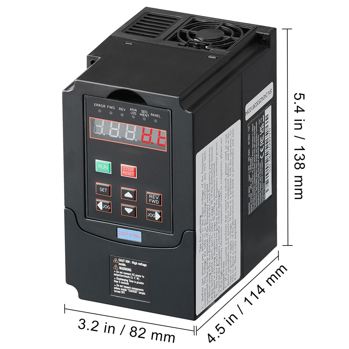 VFD 1HP, 0.75KW, 3.5A, 1 or 3 Phase 220V Input to 3 Phase 220V Output Variable Frequency Drive, 40-60Hz Input, 0-400Hz Output VFD for Spindle Motor CNC Speed Control