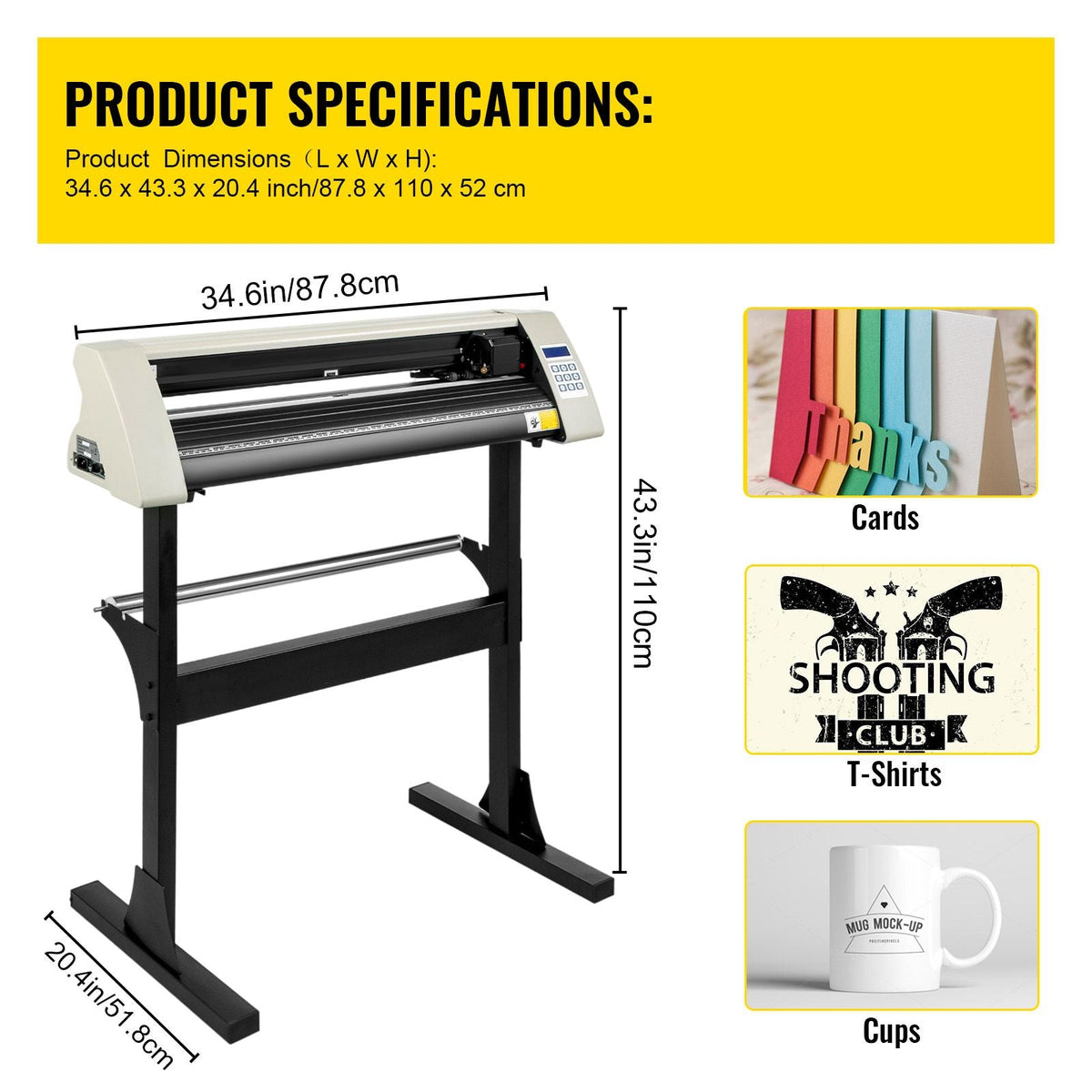 Vinyl Cutter Machine, 28 Inch Paper Feed Cutting Plotter Bundle, Adjustable Force & Speed Vinyl Printer, LCD Display Windows Compatible Sign Making kit with Signmaster, Sturdy Stand, 3Blades, Wh