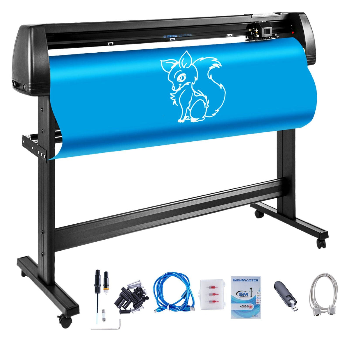 Vinyl Cutter Plotter Machine, 53" Signmaster Software Sign Making Machine, 1350mm Paper Feed Vinyl Cutter Plotter with Stand (53" 1350mm)