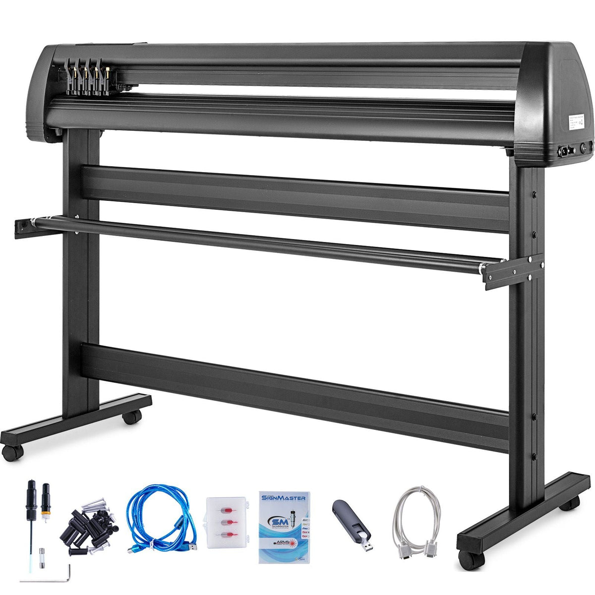 Vinyl Cutter Plotter Machine, 53" Signmaster Software Sign Making Machine, 1350mm Paper Feed Vinyl Cutter Plotter with Stand (53" 1350mm)