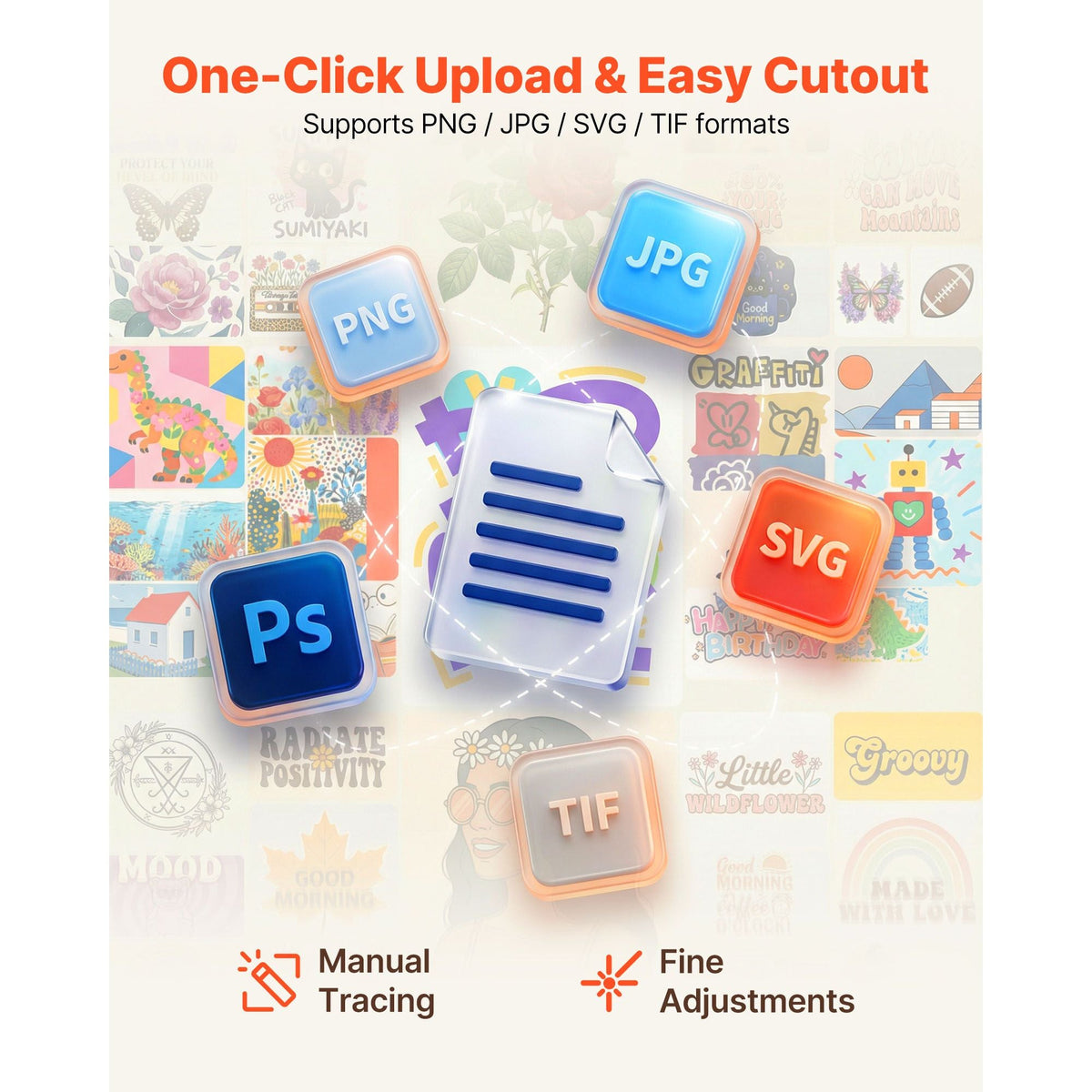 Vinyl Cutting Machine, 12 in, Button-Controlled Vinyl Cutter with Materials and Tool Kit, 5000+ Built-in Design Resources, Compatible with Mac, Windows, Android and iOS, for Customized Cards