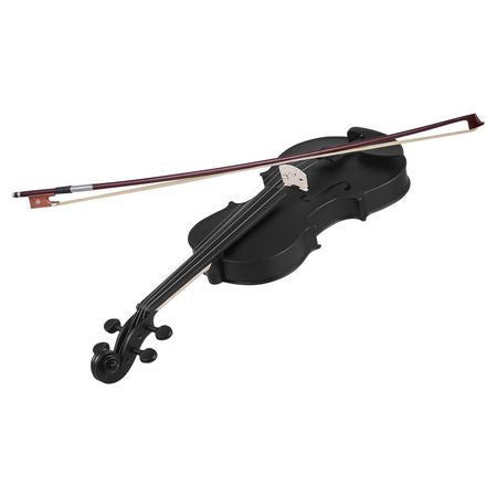 Violin 4/4 Full Size for Adults, Violin Fiddle Set for Beginners Student with Hard Case, Rosin, Bow, Shoulder Rest, Bridge, Tuner and Extra Strings, Professional Solidwood Instruments (Black)
