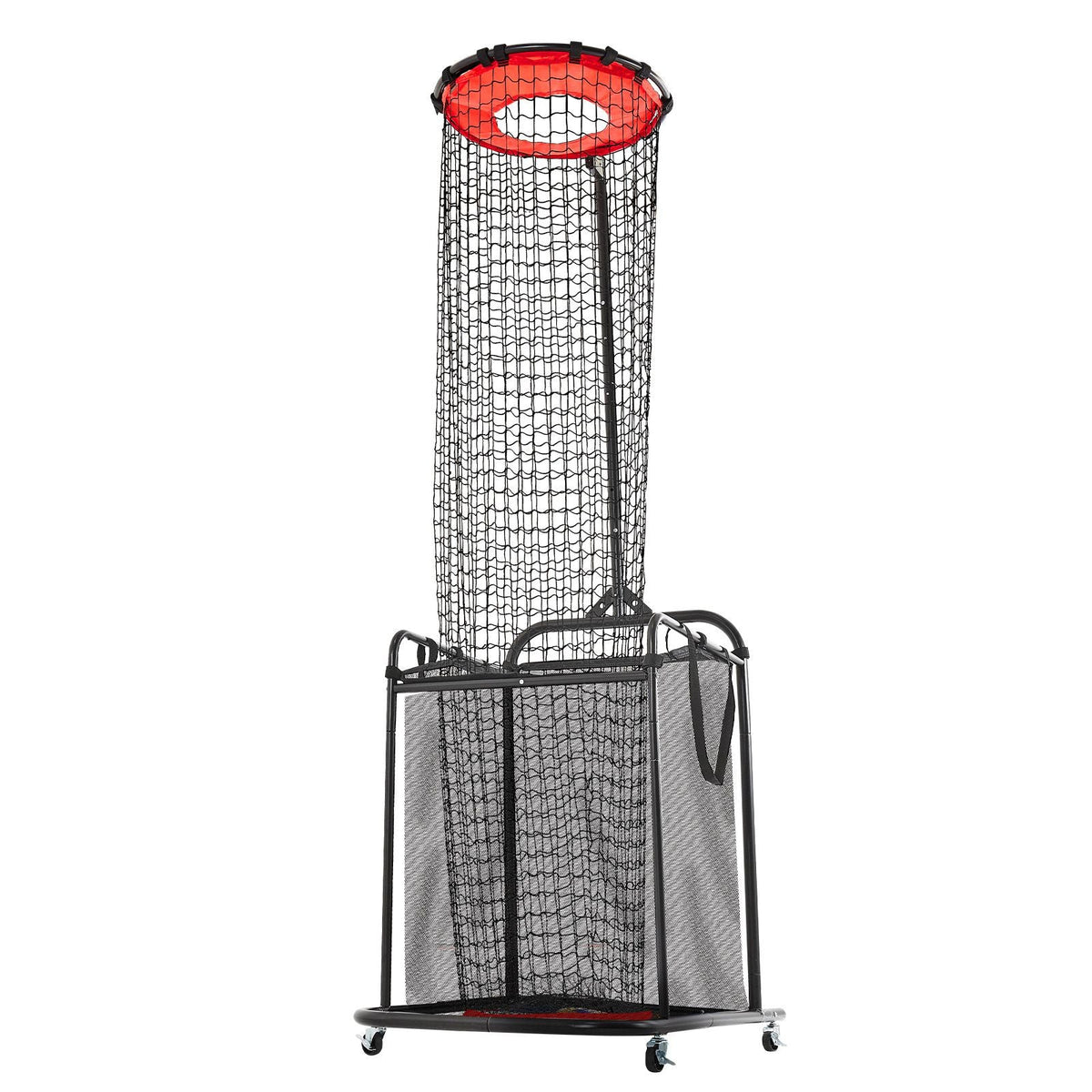 Volleyball Setter Training Equipment, Angle and Height Adjustable Volleyball Trainer, Portable Practice Net with Cart, Wheels, Carrying Bag, Indoor Outdoor Target Net for Serving Spiking Setting