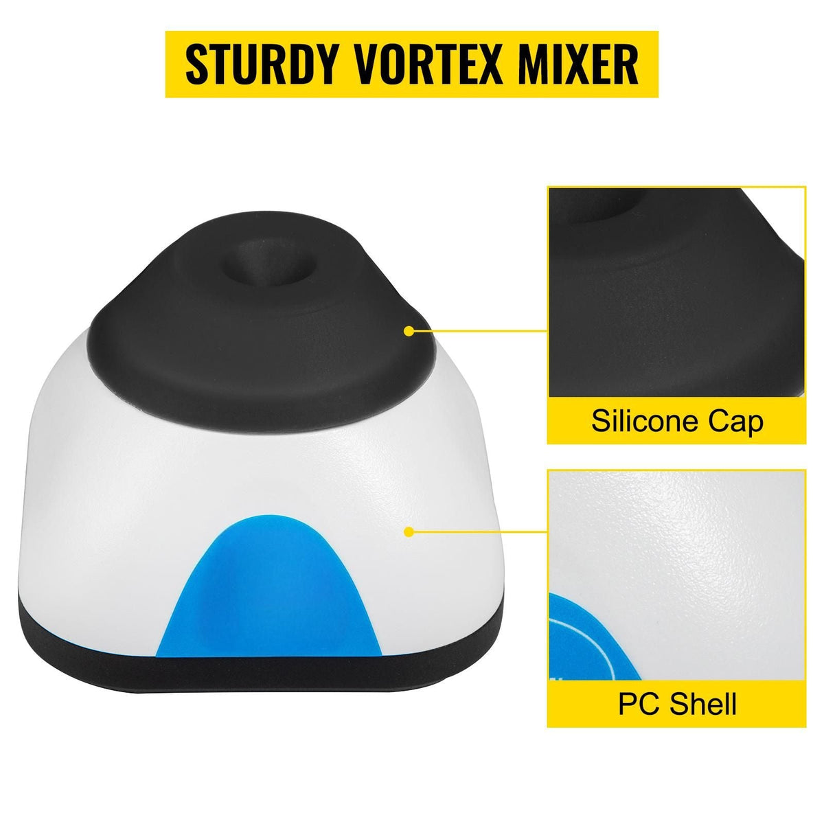 Vortex Mixer, 3000RPM Mini Vortex Mixer Shaker, Touch Function Scientific Lab Vortex Shaker, Mix Up to 50ML, 6mm Orbital Diameter for Test Tube, Tattoo Ink, Nail Polish, Eyelash Adhesives, Paint