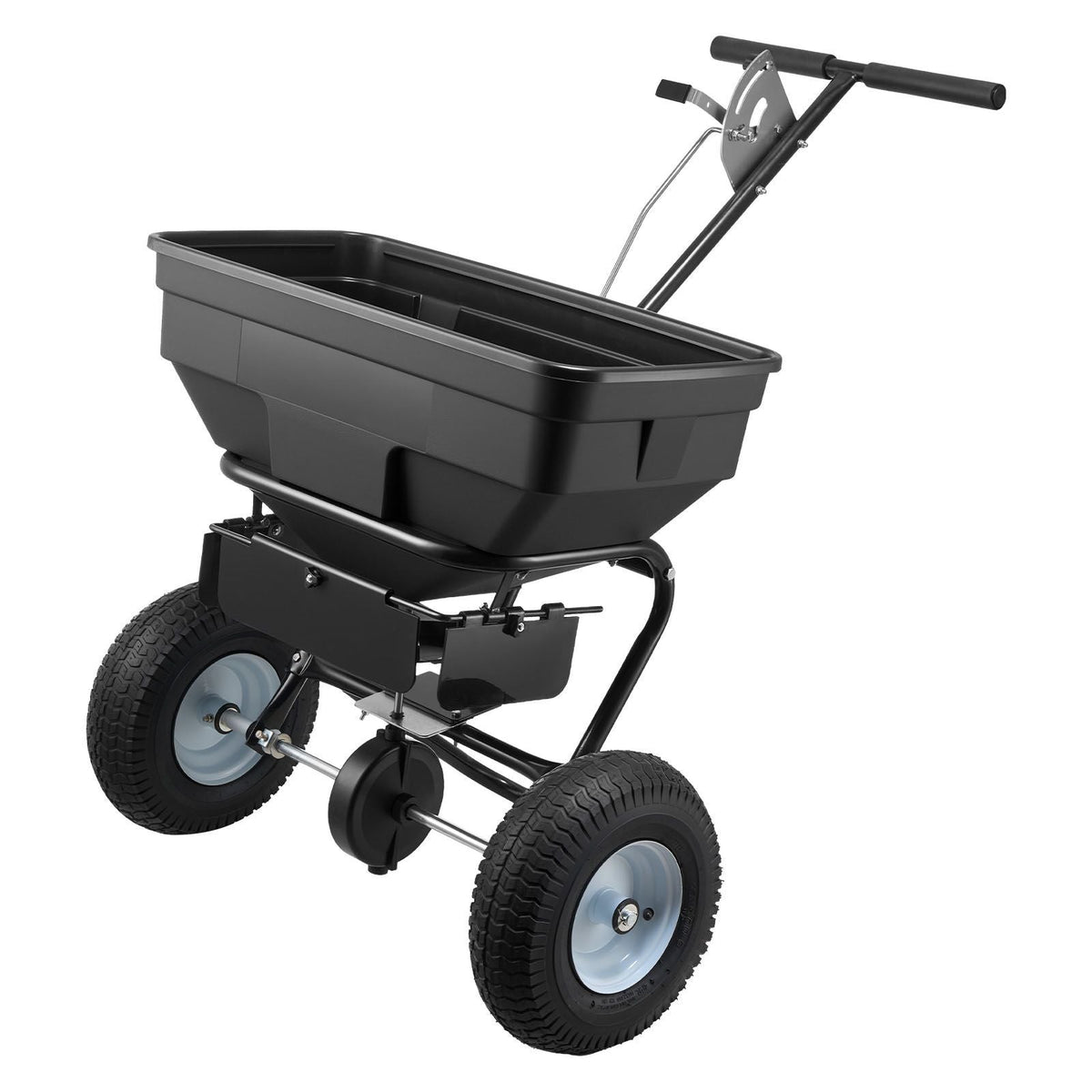 Walk-Behind Spreader, 12ft Spreading Width, Push Broadcast Spreader with 13" All-Terrain Tires, Adjustable Flow Control, 130lbs Capacity Hopper, Lawn Spreaders for Fertilizer Seed Ice Melt