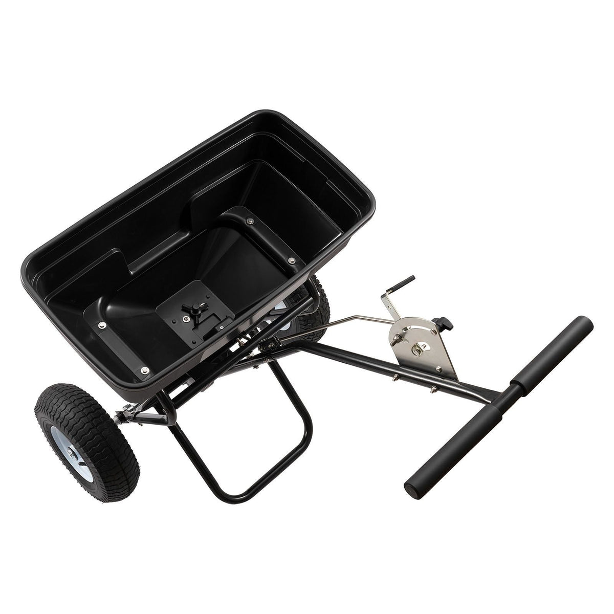 Walk-Behind Spreader, 12ft Spreading Width, Push Broadcast Spreader with 13" All-Terrain Tires, Adjustable Flow Control, 130lbs Capacity Hopper, Lawn Spreaders for Fertilizer Seed Ice Melt