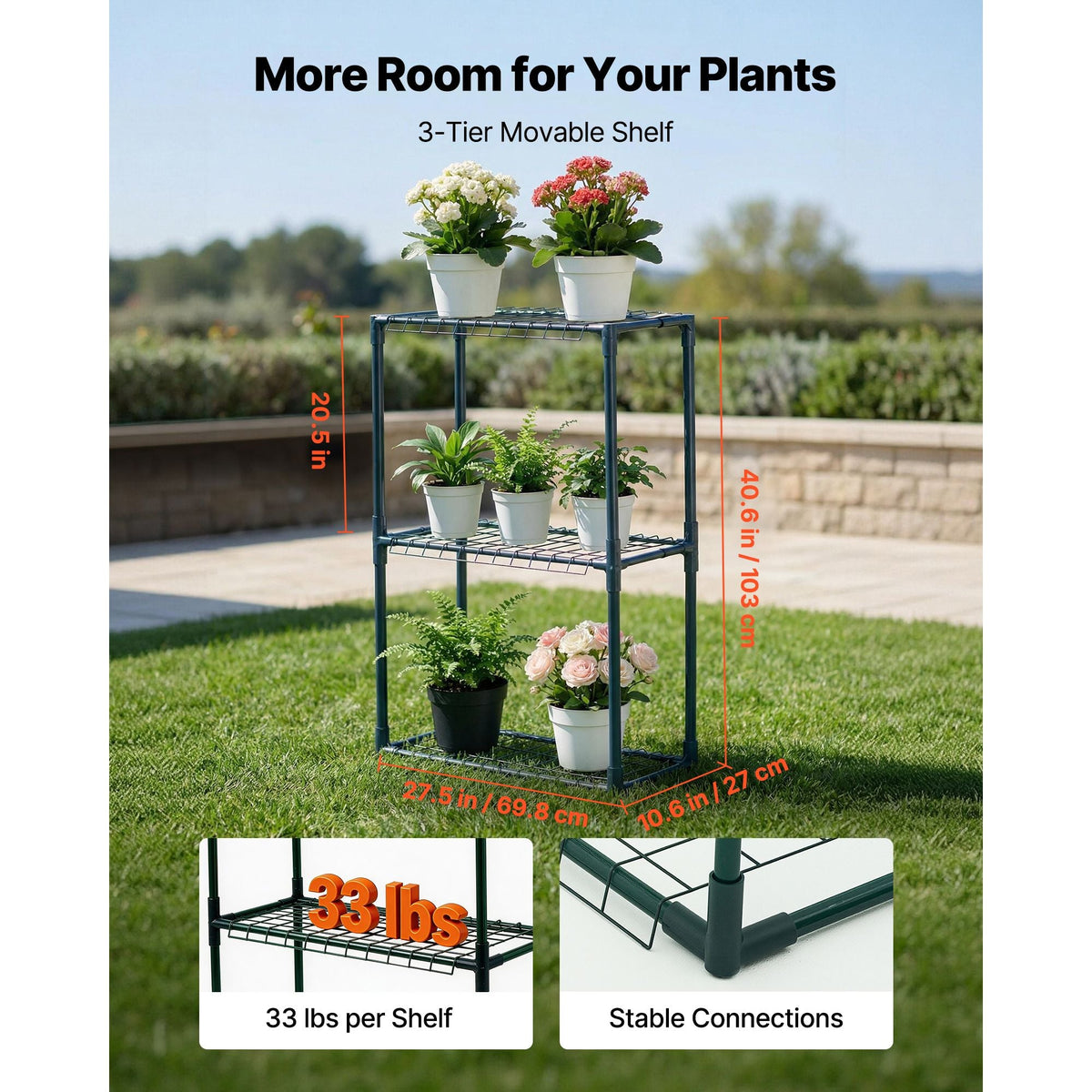 Walk-in Green House, 78 x 39.4 x 78.7 in, Greenhouse with Shelves, High Strength PE Cover with Zipper Door and Steel Frame, Assembly in Minutes, Suitable for Planting and Storage
