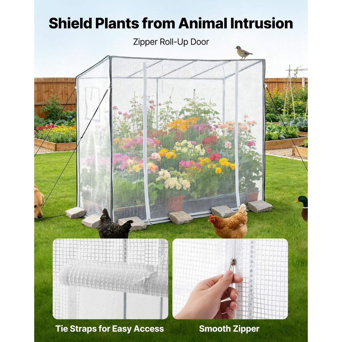 Walk-in Greenhouse, 76.8" x 30.3" x 66.1" Greenhouse for Outdoors with Windows, PE Cover, Roll-Up Zipper Door, Walk in Green House Kit, Portable Plant Garden Hot House for Backyard, Outside