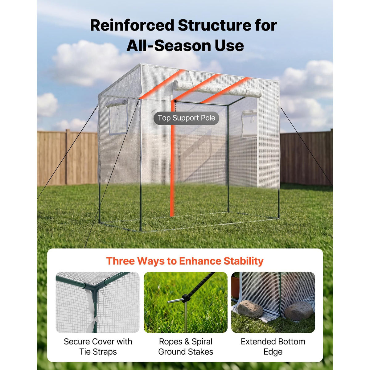 Walk-in Greenhouse, 76.8" x 30.3" x 66.1" Greenhouse for Outdoors with Windows, PE Cover, Roll-Up Zipper Door, Walk in Green House Kit, Portable Plant Garden Hot House for Backyard, Outside