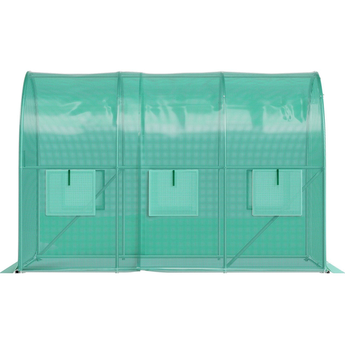 Walk-in Tunnel Greenhouse, 9.8 x 6.6 x 6.6 ft Portable Plant Hot House with Galvanized Steel Hoops, 1 Top Beam, Diagonal Poles, Zippered Door & 6 Roll-up Windows, Green