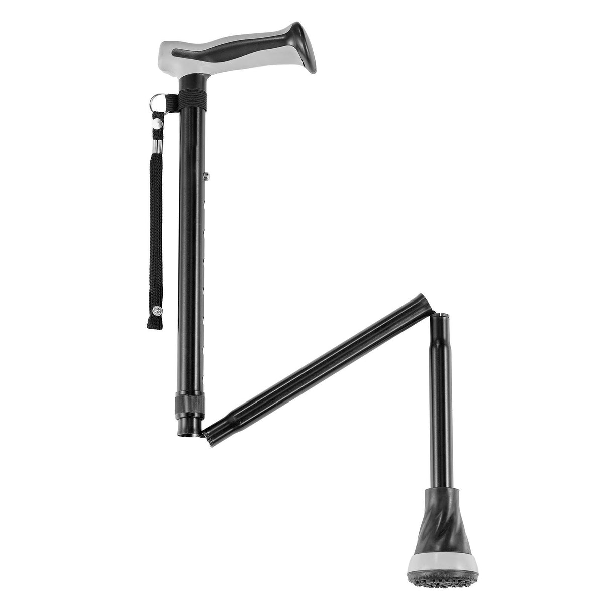 Walking Cane Folding Walking Stick with 8-Level Adjustable Height & Pivoting Tip