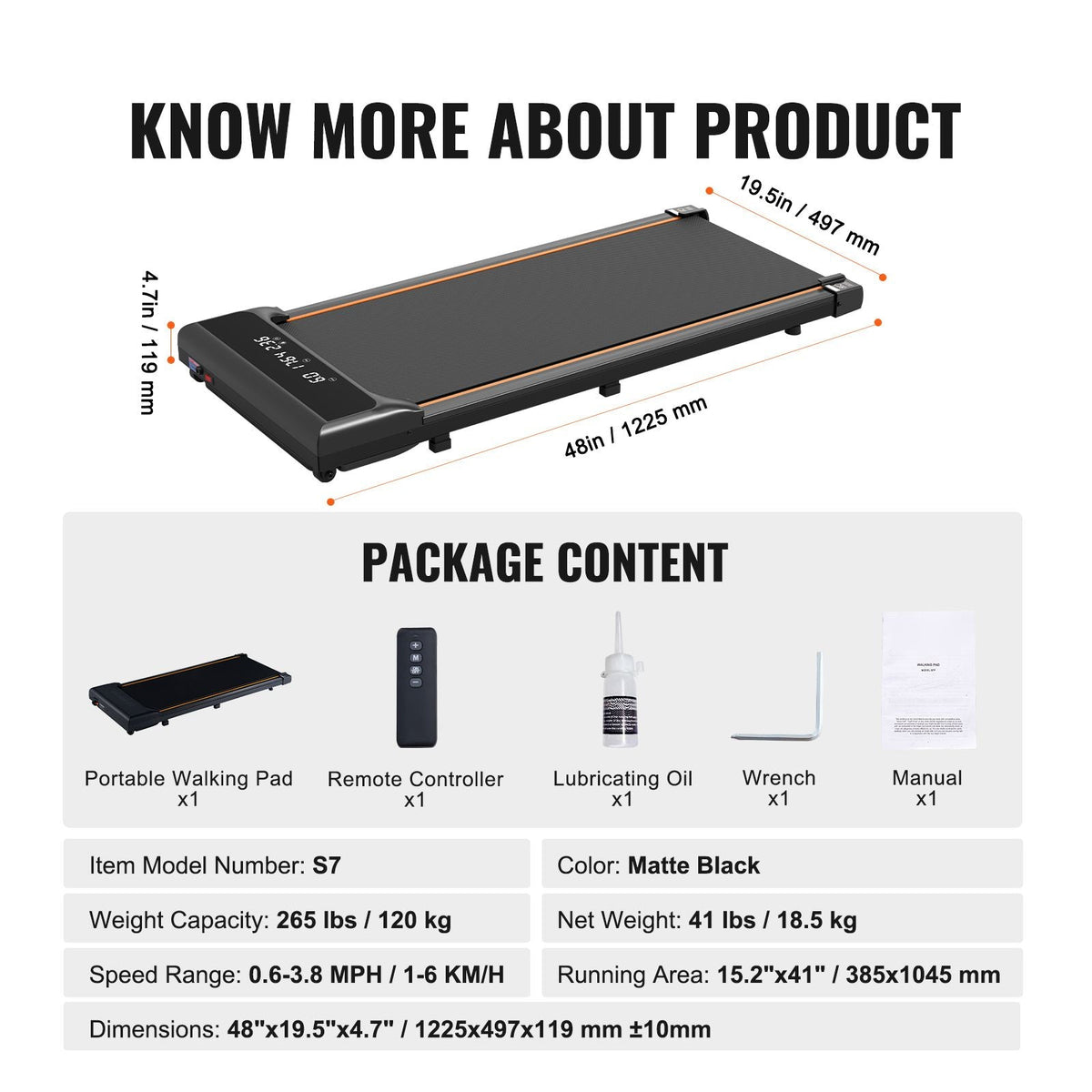 Walking Pad, Under Desk Treadmill for Home Office, Working Walking Jogging Machine, 265 Lbs Capacity 2.5HP Portable Lightweight Walking Pad, with Remote Control and LED Display